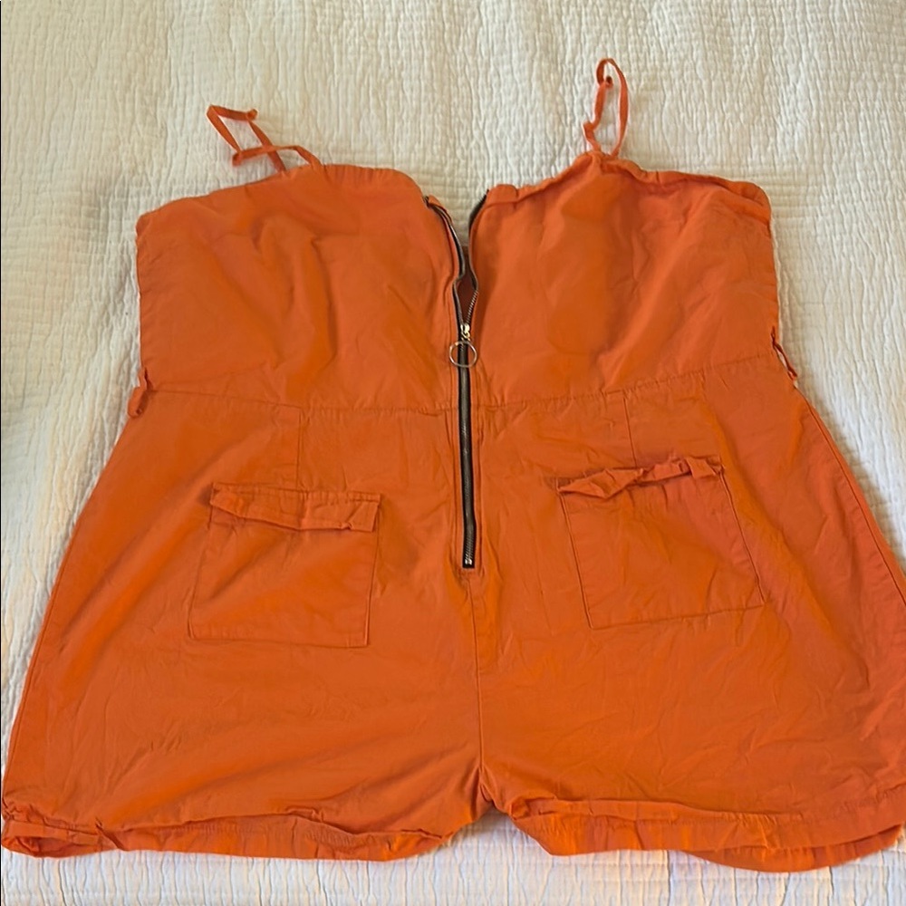 SHEIN Orange Jumpsuit with Spaghetti Straps